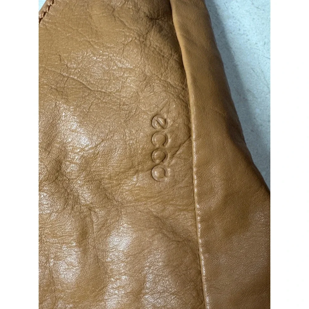 ECCO Genuine Leather Slouchy Hobo Shoulder Bag Cognac Brown